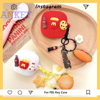 FIIL Key Case Wireless Bluetooth Headset Silicone Protective Sleeve Cute Cartoon Soft Shell Hamburger Hot Dog