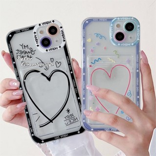 เคสโทรศัพท์มือถือแบบนิ่ม ใส พร้อมช่องใส่บัตร สําหรับ เข้ากันได้ Samsung A23 A33 A34 A54 A53 A73 M23 A04 A03 A13 A04s A03s A02 A14 A12 A52 A52s A22 A32 S21 S22 S23 Plus Ultra A51 A71 A50 A50s A30s A30 A20