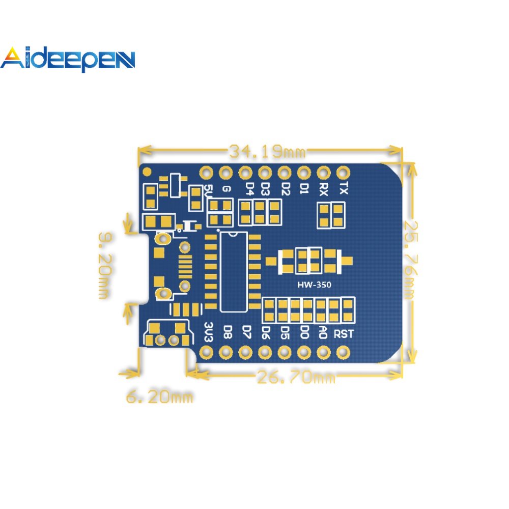 Aideepen WeMos D1 MINI ESP8266 ESP-12F บอร์ดทดลอง WIFI CH340G อินเตอร์เฟซ TYPE-C