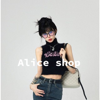 Alice  เสื้อโชว์หลัง เสื้อครอปไหมพรม เสื้อครอปแฟชั่น เสื้อกล้าม เกาหลีแฟชั่น  รุ่นใหม่ ทันสมัย Unique Stylish A20K08Q 36Z230909