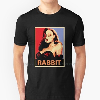 [S-5XL]Rabbit Paint Poster T Shirt 100% Cotton Rabbit Roger Rabbit Cartoon Girl Beauty Beautiful Sexy Ink Sing Big _53