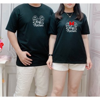 [S-5XL]ผ้าฝ้าย 100% เสื้อยืดคู่รัก พิมพ์ลาย DISNEY CHRISTMAS Chuple CHRISTMAS COUPLE COUPLE COUPLE ROMANTIC COUPLE Recen