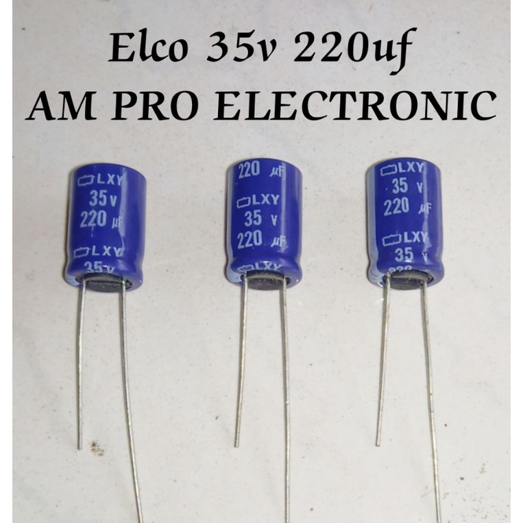 Elco 35v 220uf Elko 220uf 35v สีฟ้า