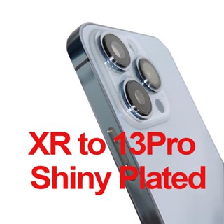 ฝาครอบแบตเตอรี่ ด้านหลัง สําหรับ DIY XR เป็น 13 pro XR like 13 pro XR Housing like to 13 pro + กรอบแชสซีกลาง + ถาดซิม + อะไหล่กุญแจด้านข้าง