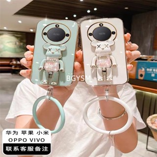 เคสมือถือ แบบนิ่ม ลายการ์ตูนหมี พร้อมสายคล้อง สําหรับ Honor X9a X8 X6 4G 5G Huawei Nova 10 SE Pro Y90 Y61