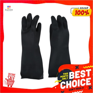 RUBBER ถุงมือยางอุตสาหกรรม STRONGMAN 16 นิ้ว L สีดำRUBBER GLOVES STRONGMAN 16IN SIZE L BLACK