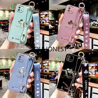 เคส Oppo Realme Narzo 50 เคส Oppo Realme 8i เคส Oppo Realme C2 Case Oppo Realme C11 C20 Case Oppo Realme C30 เคส Oppo Realme C33 Case Oppo Realme Narzo 50i Prime Prime Soft Silicone New Maple Leaf Wrist Band Phone Case With Rope โทรศัพท์มือถือ ซิลิโคนนิ่ม