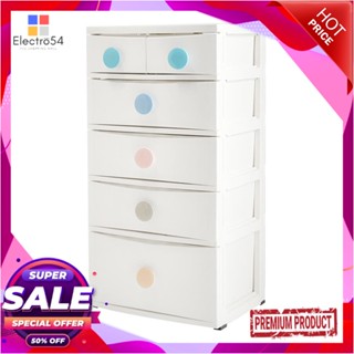 5-TIER ตู้ลิ้นชัก 5 ชั้น STACKO D10 56x45x112 ซม. สีขาว5-TIER DRAWER UNIT STACKO D10 56X45X112CM WHITE