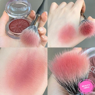 [พร้อมส่ง] แปรงปัดแก้ม ขนปุยนุ่ม ด้ามจับพลาสติกใส แบบพกพา สําหรับแต่งหน้า