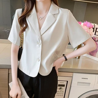 สูทสาวอวบ💗สูทแขนสั้น มีไซส์ 30-60 นิ้ว ผ้าหนา Blazer กระเป๋าจริง เสื้อคลุมสาวอวบ ชุดทำงานสาวอวบ เบลเซอร์สาวอวบ