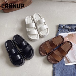 CANNUP รองเท้าแตะหญิง แฟชั่น slippers ออกไปข้างนอก 2023ใหม่ B28G025