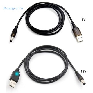 Rox สายเคเบิลอะแดปเตอร์แปลง QC 2.0 3.0 USB เป็น DC 12V 9V ปลั๊ก 5.5x2.5 มม.