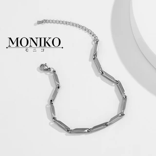 MONIKO สร้อยข้อมือไทเทเนียม สแตนเลส เครื่องประดับสําหรับผู้ชายและผู้หญิง เครื่องประดับแฟชั่น สําหรับคู่รัก