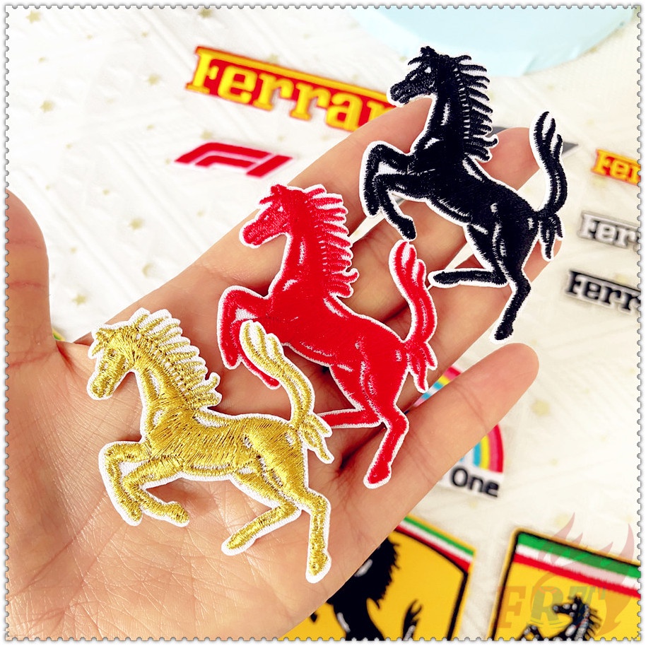 ☸ F1: We Race As One - Ferrari แผ่นแพทช์รีดติดเสื้อ ☸ แผ่นแพทช์รีดร้อน ปักลาย Diy สําหรับติดตกแต่งเสื้อผ้า 1 ชิ้น