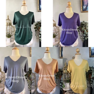 เสื้อยืดเรย่อนสาวอวบ อก38-44 ผ้ายืดตามตัว ใส่สบายผ้านิ่มทิ้งตัวไม่ร้อน มีเก็บเงินปลายทาง KIT032