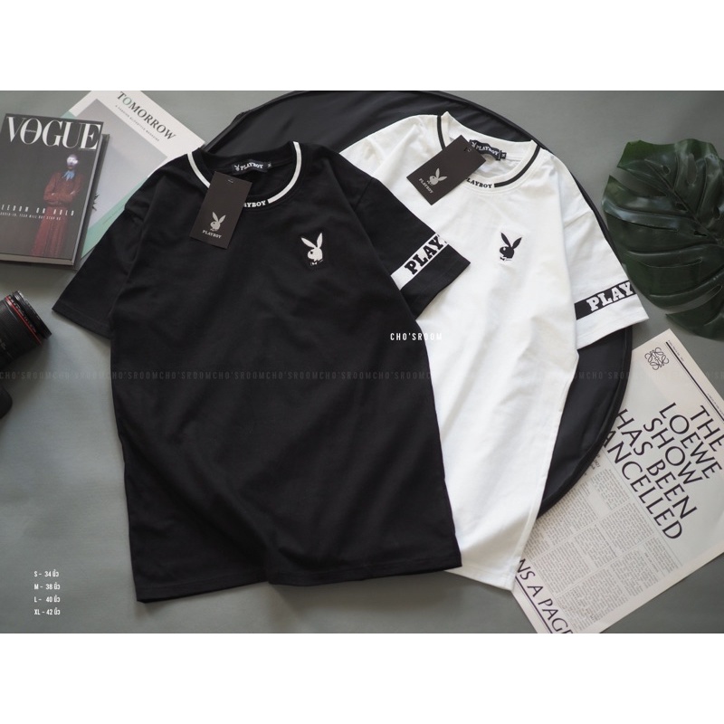 พร้อมส่ง เสื้อยืดเพย์บอย งานสกรีน ผ้าคอตอล ผ้าแพ็คถุงซิป งานจริงสวยมากเว่อร์