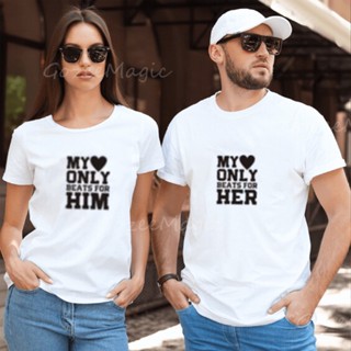 Her and Him Couple T-shirts Set Casual Printed My Only Beats Cute Couples Shirts Lovers Shirt ValentineS Day Love_05