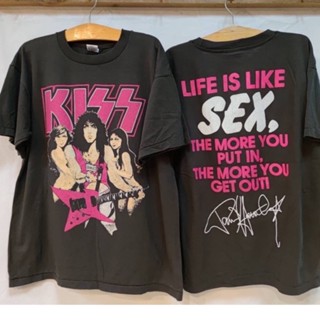 ⚡️KISS⚡️เสื้อยืดผ้าฟอก เสื้อวง ลาย KISS Cotton 💯 งานใหม่ ทำเก่า ผ้าฟอกเฟดนุ่ม ไร้ตะเข็บข้าง สกรีนจม หน้าหลัง ⚡️ลาย KISS