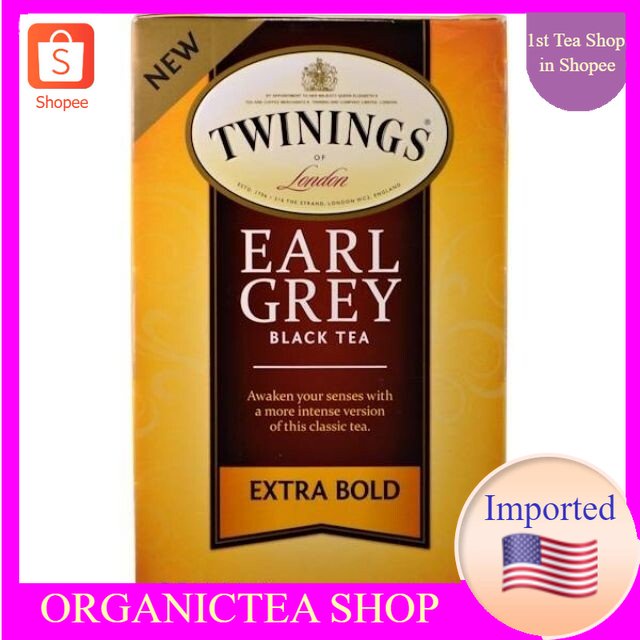 ชาทไวนิงส์,Twinings, Black Tea, Earl Grey, Extra Bold, 20 Tea Bags