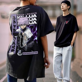 เสื้อยืดTrendy Fashion Casual Anime Graphic tees Unisex white oversize streetwear t shirt Killua OP2_02