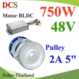 มอเตอร์บลัสเลส BLDC 48V 750W พร้อมคอนโทรล ติดตั้งมู่เล่ย์ 2 ร่อง A ปั๊มชัก รุ่น BLDC-750W-48V-Pulley