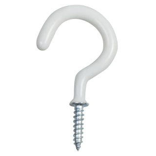 PVC ตะขอ ตัวซี BY TORA 1/2" ขาวPVC COATED SCREW HOOK BY TORA C-SHAPED 1/2” WHITE