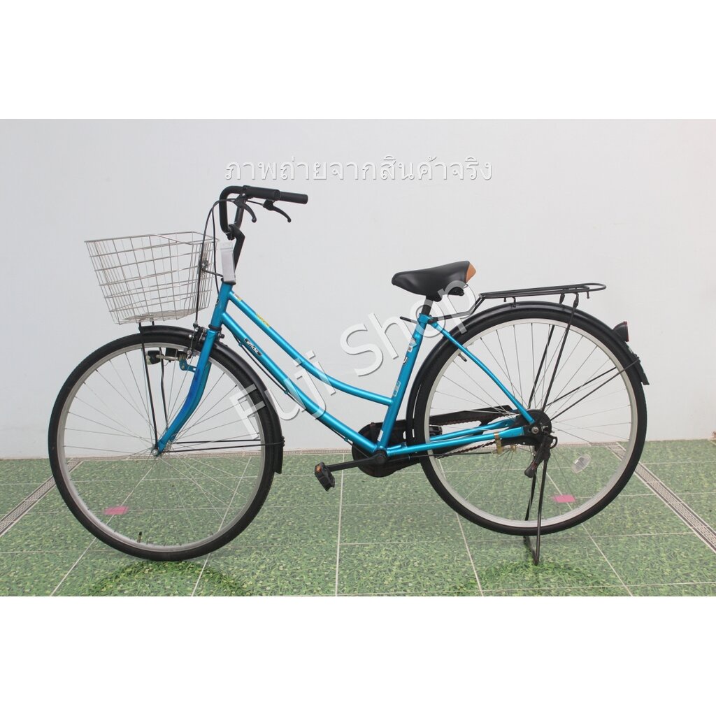 จักรยานแม่บ้านญี่ปุ่น - ล้อ 27 นิ้ว - ไม่มีเกียร์ - สีฟ้า [จักรยานมือสอง]