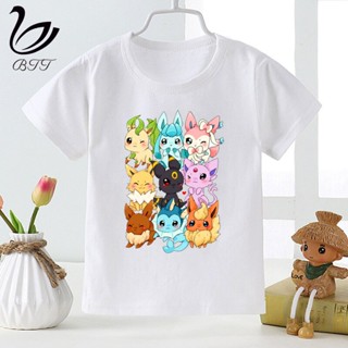 Boys Girls Pop Eeveelutions Pokemon Go Cartoon T-shirt Children Funny Tshirt Kids Summer Short Sleeve Tops Baby Clo_07