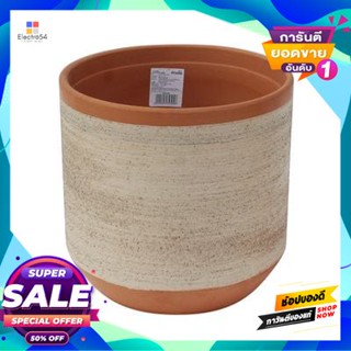 Plant กระถางต้นไม้ รุ่น 92156-3130S1-000-L ขนาด 12 นิ้ว สีขาว - ส้มอิฐ Plant Pot FONTE No. 92156-3130S1-000-L Size 12 In