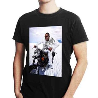 เสื้อยืดแขนสั้น เสื้อยืดครอปเสื้อยืด พิมพ์ลายนักร้อง Akon Rap R&amp;B สไตล์ฮิปฮอปS-5XL