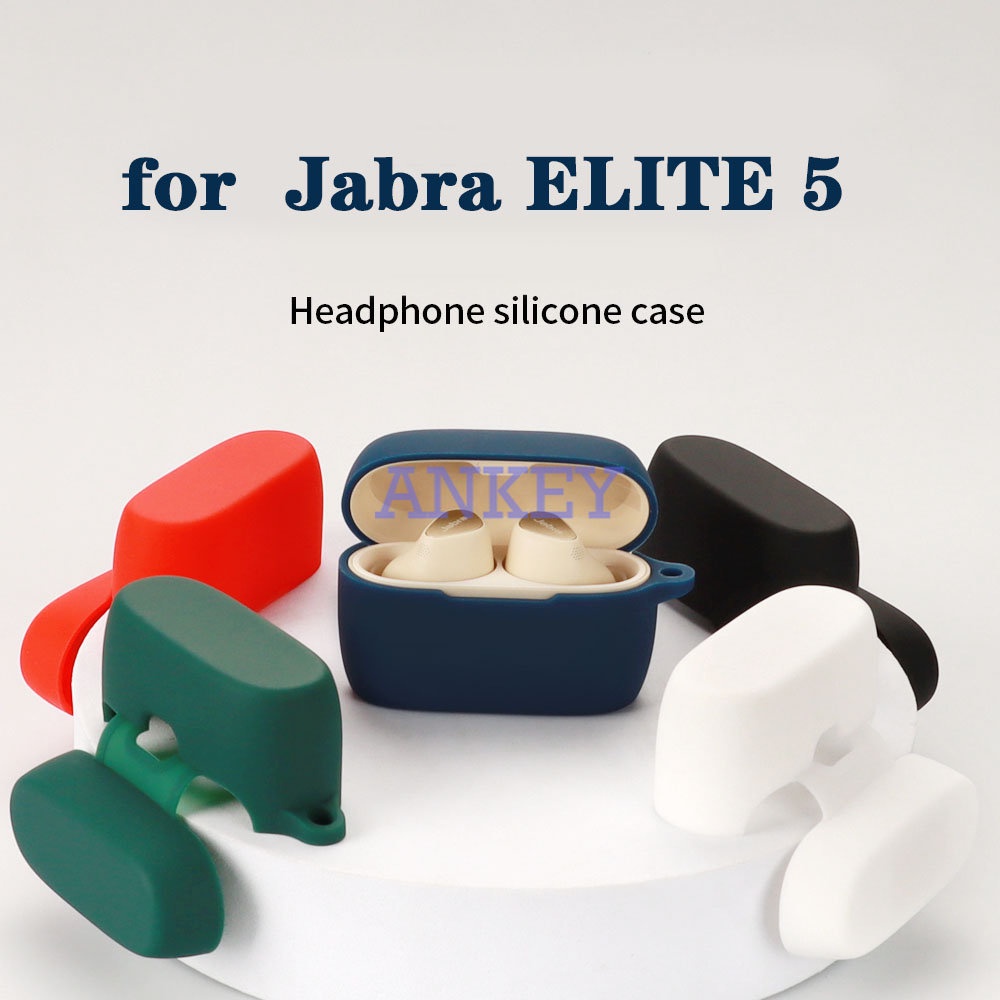 Jabra Elite 5 4 3 2 85T 75T 65T / 7 Pro / Elite 7 Active Silicone Case Solid Color Anti-drop Protection Earphone Cover Charging Box Case with hook