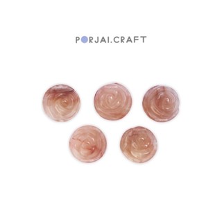 Peach aventurine rose bead ลูกปัดดอกกุหลาบพีชอเวนจูรีน 12mm