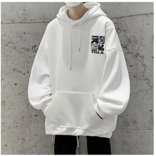 【ไซซ์ M-8xl】เสื้อแจ็กเก็ตกันหนาว แขนยาว มีฮู้ด ผ้าฝ้าย ผ้ากํามะหยี่ แบบสวมหัว พิมพ์ลายการ์ตูนกราฟฟิติ ตัวอักษร แฟชั่นคู่รัก สําหรับผู้ชาย และผู้หญิง