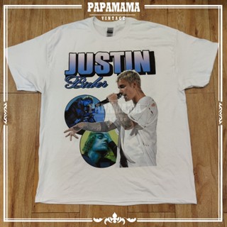 เสื้อยืดพิมพ์ลาย [ Justin Bieber ]  WorldTour(Direct To Garment) tag Gilden แท้100% พิมพ์ดิจิตอล เสื้อวง จัสติน