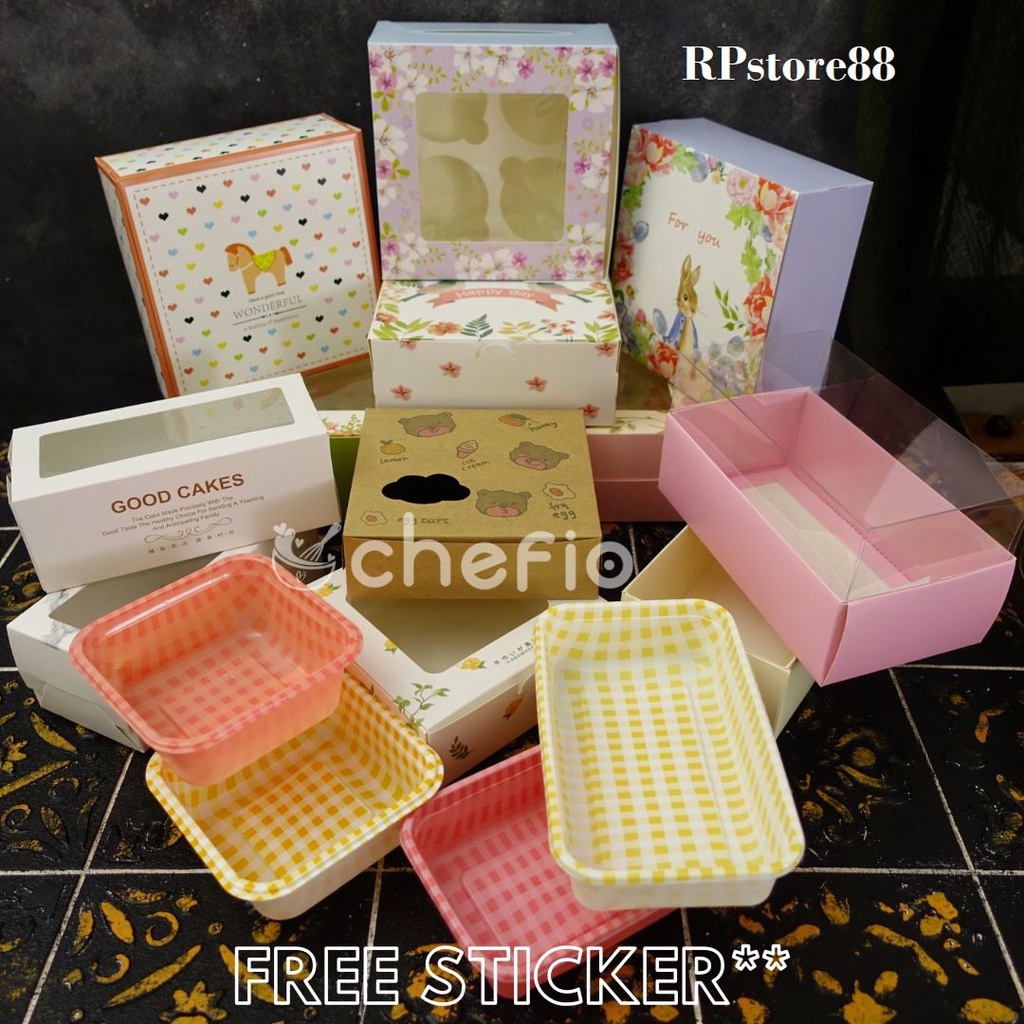 Mika Paper Cake Box กล่องอาหารกลางวันเกาหลี ขนมปัง Donut Roll Cake Box