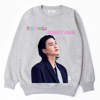เสื้อกันหนาว พิมพ์ลาย BTS MIN YONGI MARRY ME SWEATER พรีเมี่ยม
