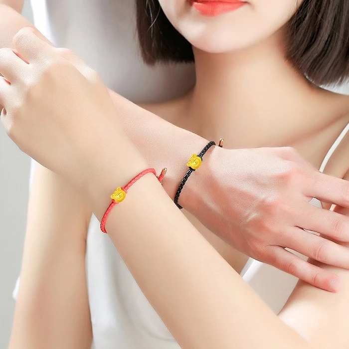 จี้ลูกปัดหมีสตรอเบอร์รี่ สีทอง อุปกรณ์ทำสร้อยข้อมือ thumbnail 6
