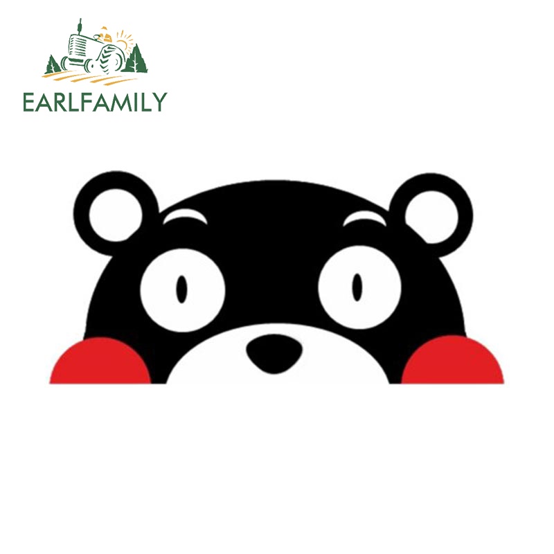 EARLFAMILY 13 ซม.x 6 ซม.Kumamon สติ๊กเกอร์ติดรถและสติ๊กเกอร์ลายการ์ตูนบุคลิกภาพ Racing สติกเกอร์สําหรับ Audi