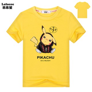 ♁2020 Summer New Kids Pokemon Pikachu T shirt Short-Sleeve Cartoon Cute Tops for Kids Boys_07