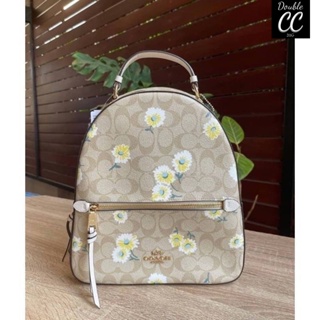 (แท้ 💯%‼ from Factory) JORDYN BACKPACK IN SIGNATURE CANVAS WITH DAISY PRINT (C2856)