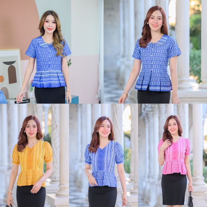 เสื้อลายขอ แบบน่ารัก สีไม่ซีด ไม่ตก ไม่ลอก รีดง่าย