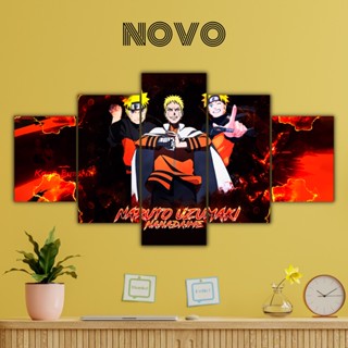 Novo โปสเตอร์ไม้ ลาย KONOHA สําหรับแขวนตกแต่งผนังบ้าน 5 ชิ้น 1 ชุด