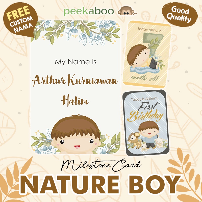 BABY MILESTONE CARD NATURE BOY (SURFING PHOTO CARD) BABY BOY