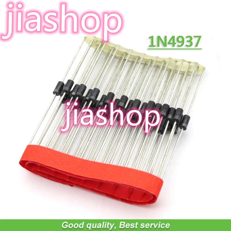 100PCS 1N4937 / IN4937 4937 การกู้คืนอย่างรวดเร็ววงจรเรียงกระแสไดโอด / 1A 600V DIP ใหม่ Original jia
