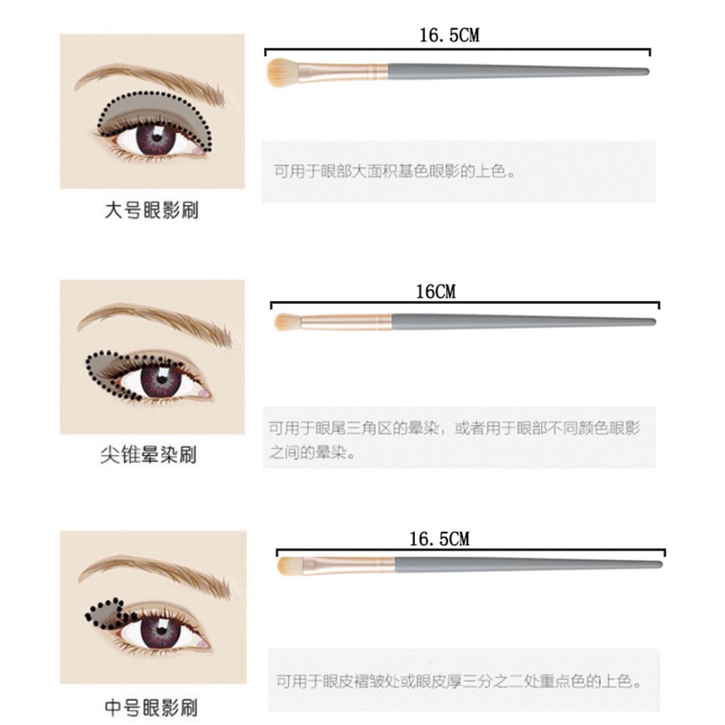 BRS10-0001 เซทแปรงแต่งหน้า 10 ชิ้น มีครบทั้งแปรงปัดแก้ม อายแชโดว์ เฉดดิ้ง ขนแน่นนุ่มไม่ระคายเคืองผิว Brush Set - รูปที่ 3