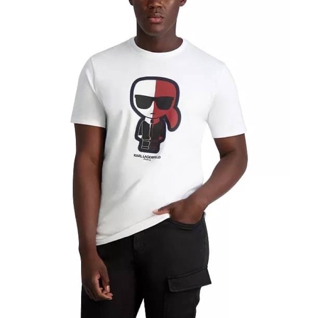ขส2646 งานดีมาก งานป้าย Karl Lagerfeld ( คาร์ล ลาเกอร์เฟลด์ ปารีส ) เสื้อยืดคอกลมแขนสั้น ป้ายแท็กห้อย ชนช็อป