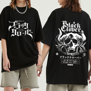 Y2k T Shirt for Men Black Clover Double-sided Print Funny Anime Short Sleeve T-shirt Harajuku_01