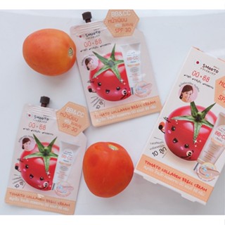 ⚡FLASH SALE⚡♡พร้อมส่ง Smooto Tomato Collagen BB &amp; CC Sunscreen Cream (6pcs in a Box)