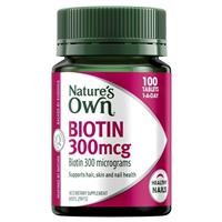 Natures Own Biotin 300mcg for Healthy Nails 100 Tablets