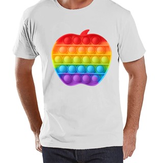 เสื้อยืดลําลอง สําหรับผู้ชาย แขนสั้น คอกลม ลายแครอท แอปเปิ้ล สับปะรด สีรุ้ง